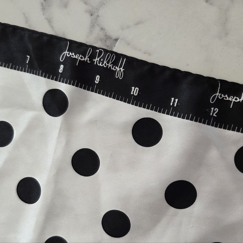 Joseph Ribkoff Satin Polka Dot Bandana Square Scarf Black White Bag Hair Scarf - Picture 3 of 7